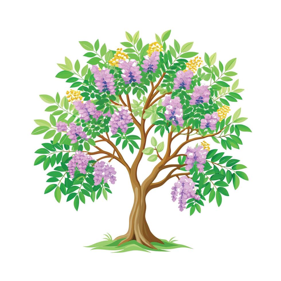 Beautiful Single Big Tree Illustration vector