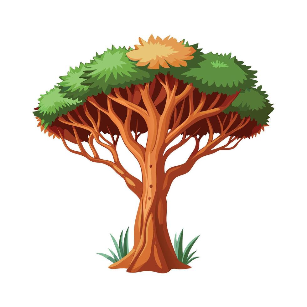 Beautiful Single Big Tree Illustration vector