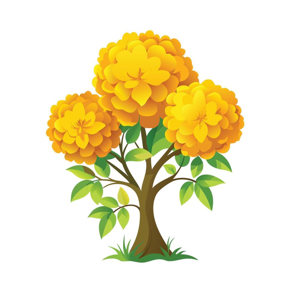 Beautiful Single Big Tree Illustration vector