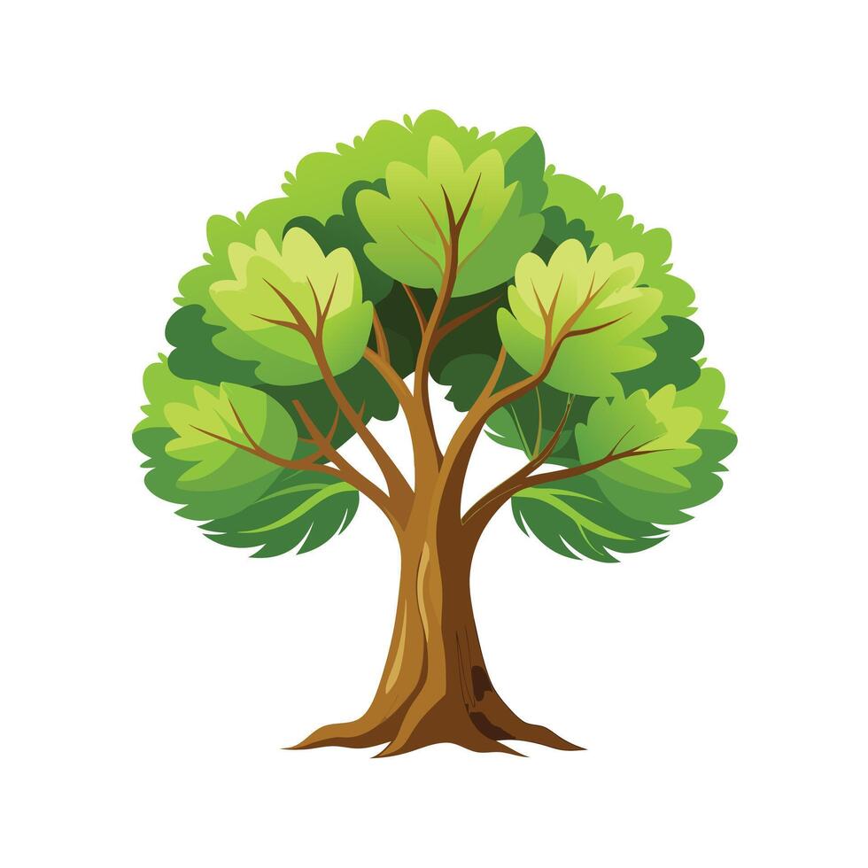 Beautiful Single Big Tree Illustration vector