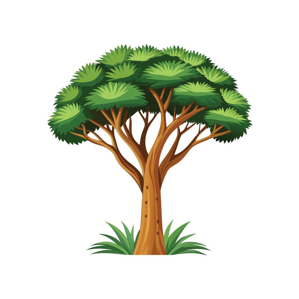 Beautiful Single Big Tree Illustration vector