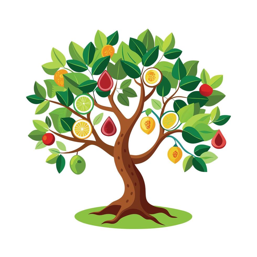 Beautiful Single Big Tree Illustration vector