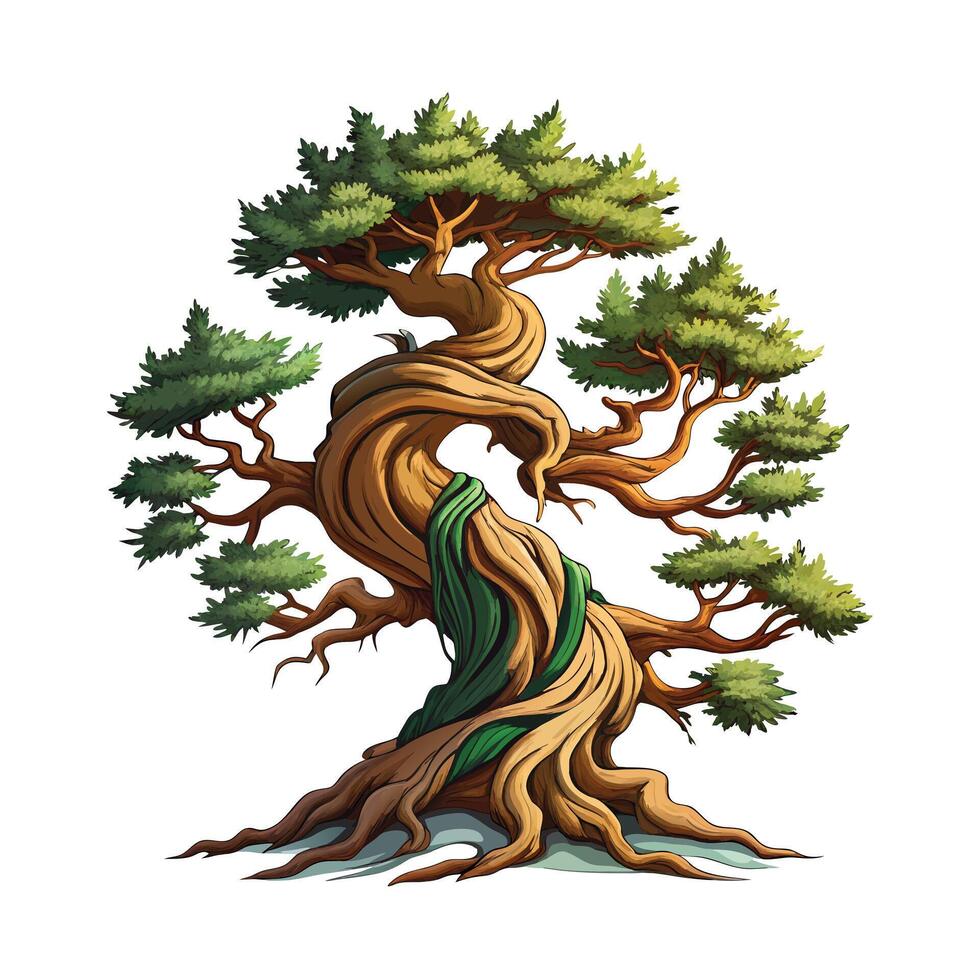 Beautiful Single Big Tree Illustration vector