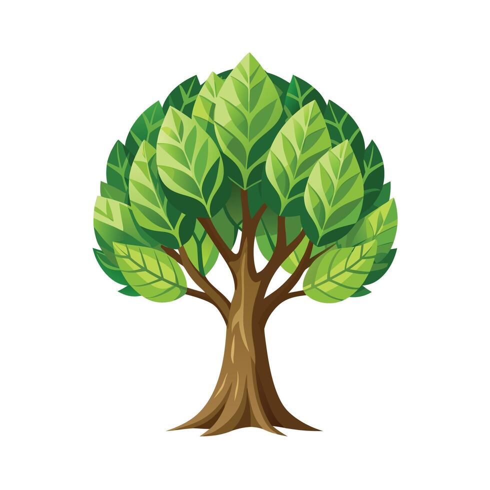 Beautiful Single Big Tree Illustration vector
