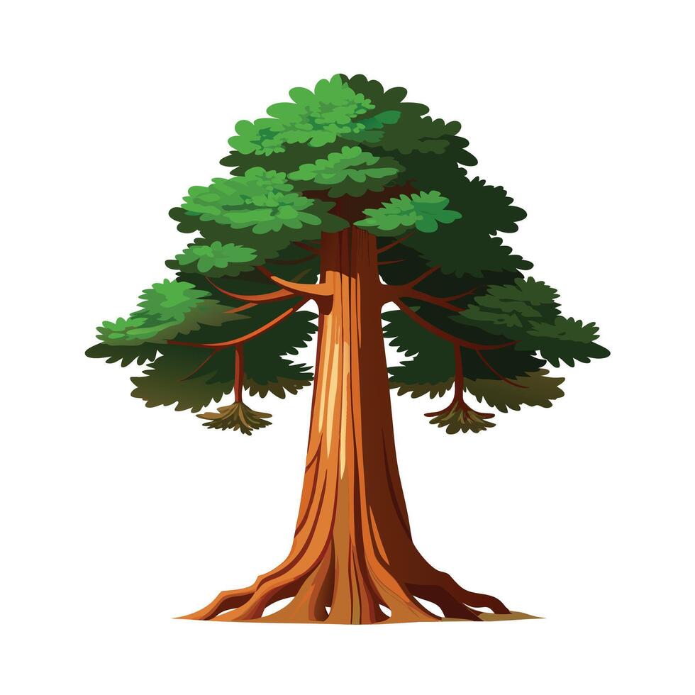 Beautiful Single Big Tree Illustration vector