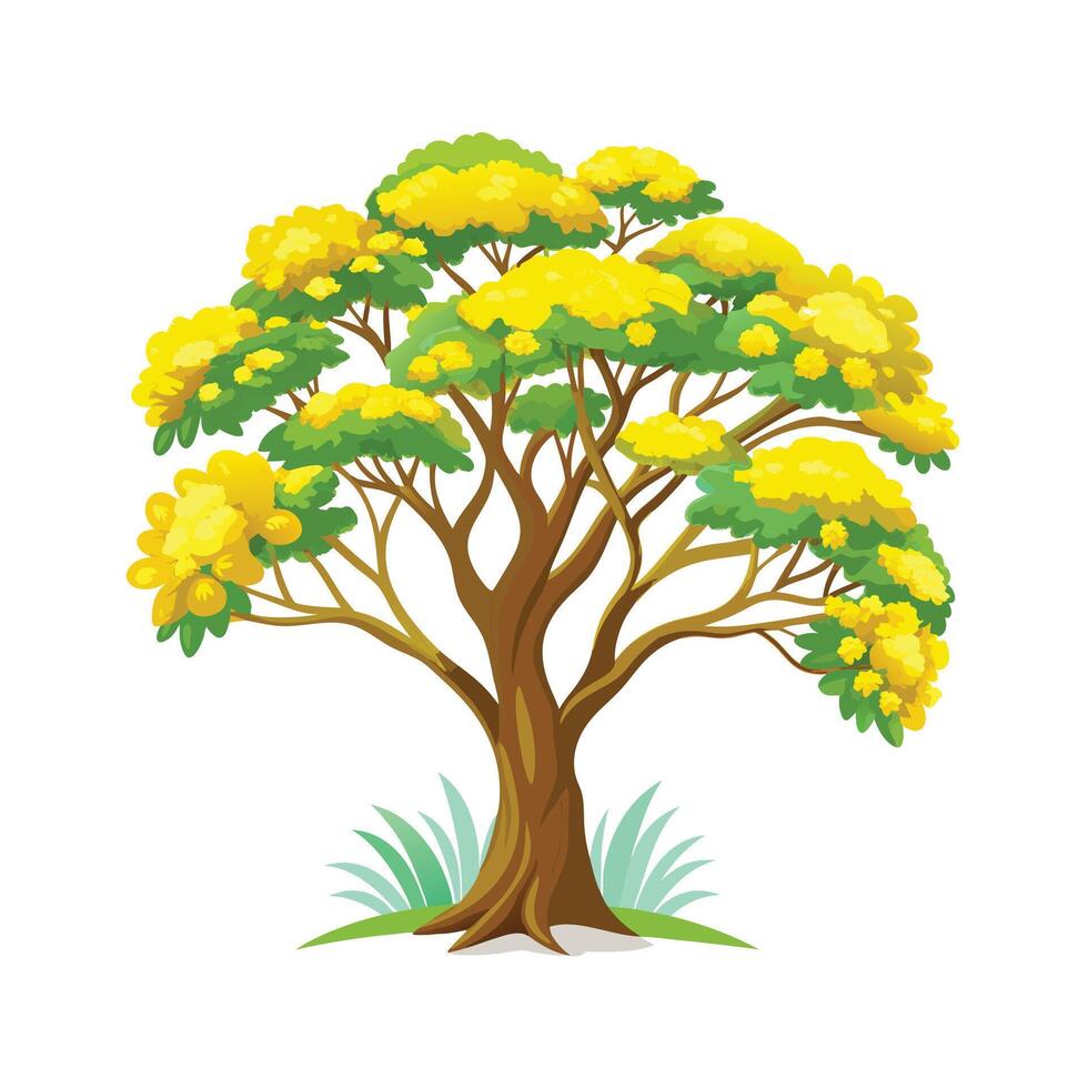 Beautiful Single Big Tree Illustration vector