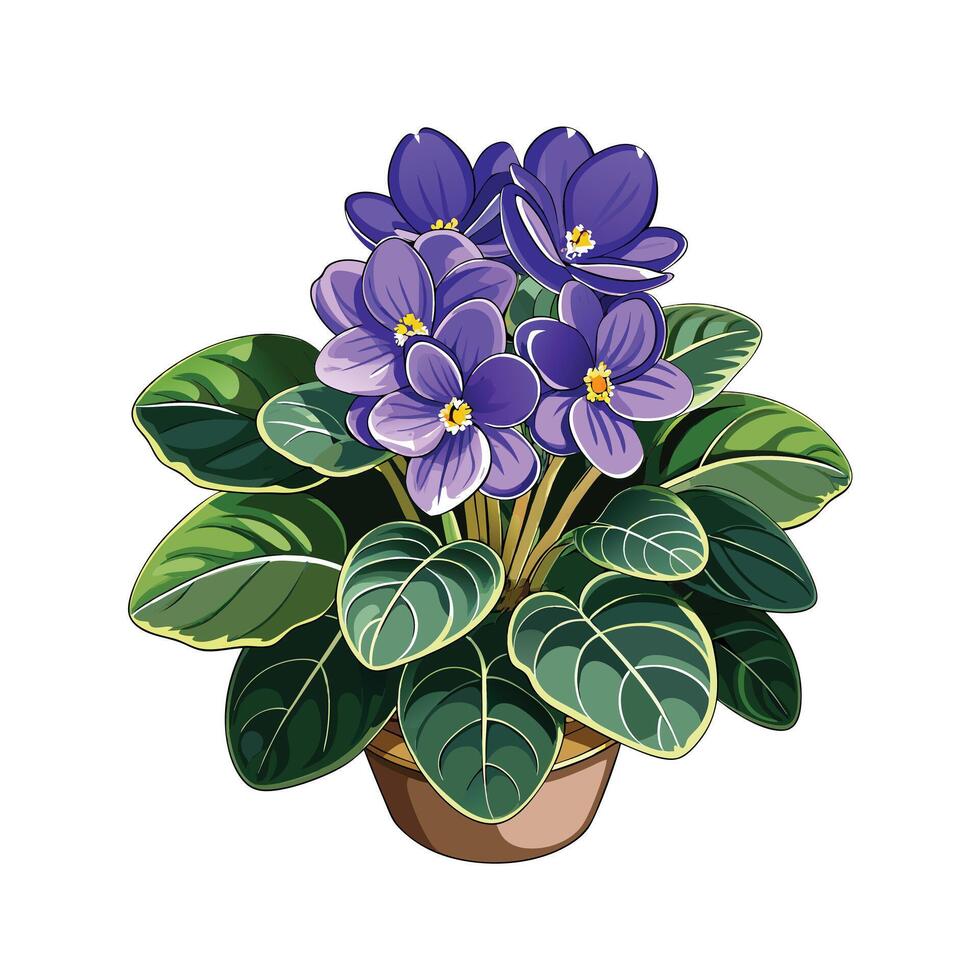 Beautiful Flowerpot Houseplant Illustration vector