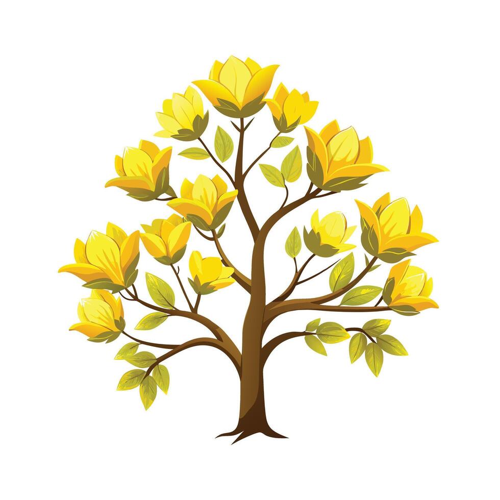 Beautiful Single Big Tree Illustration vector