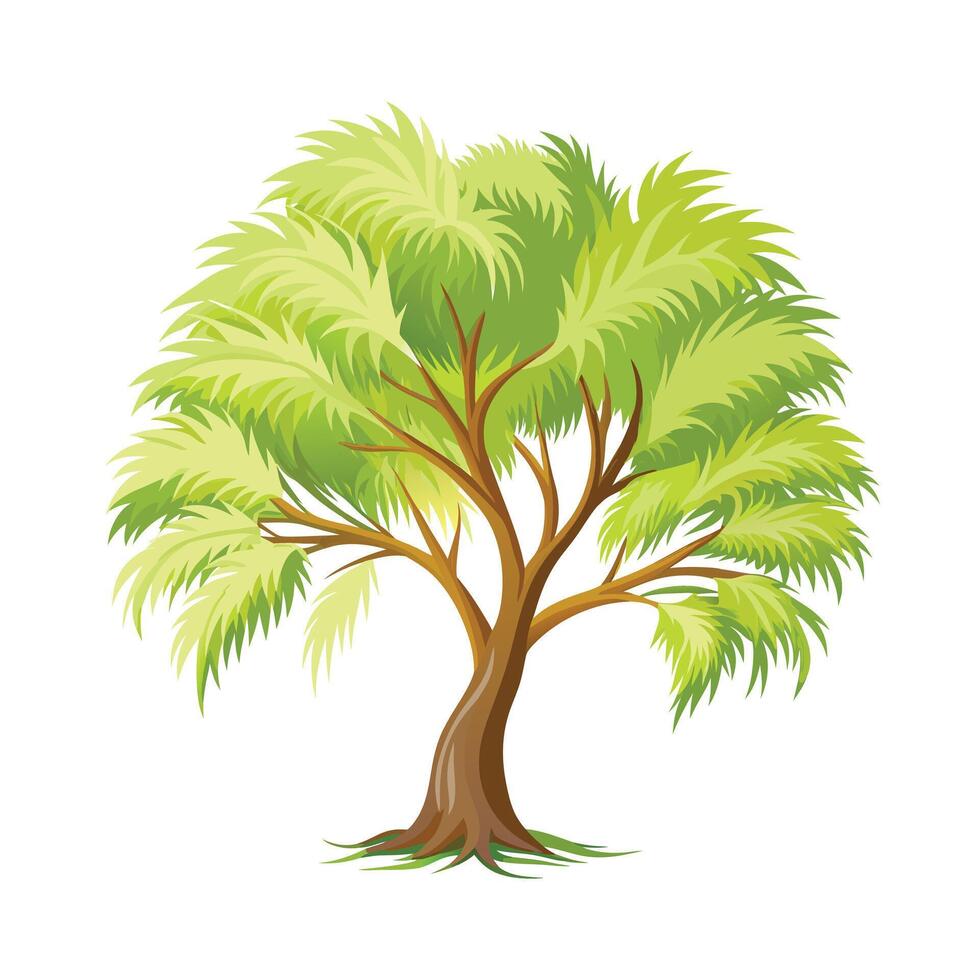 Beautiful Single Big Tree Illustration vector