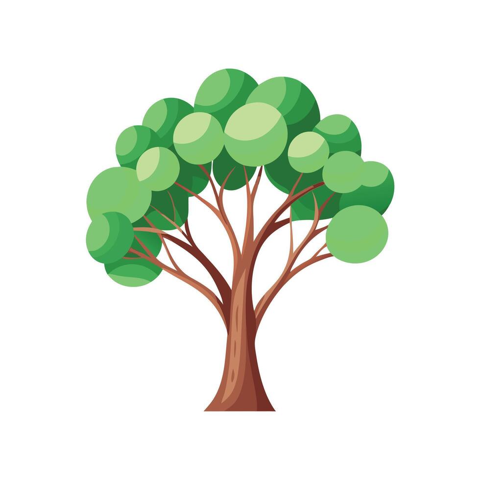 Beautiful Single Big Tree Illustration vector