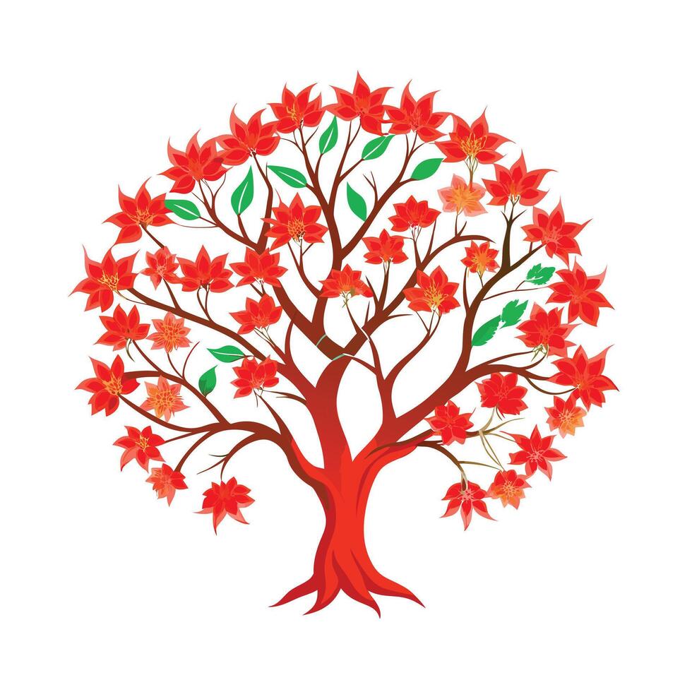 Beautiful Single Big Tree Illustration vector