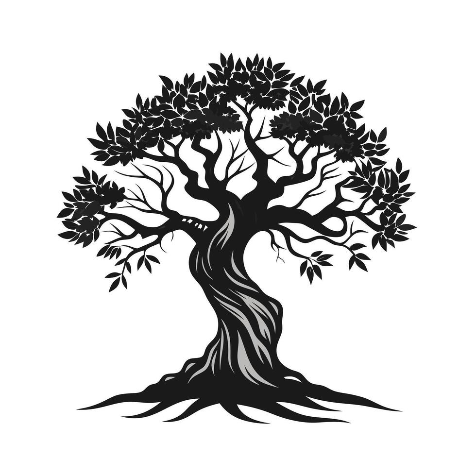 Beautiful Single Big Tree Illustration vector