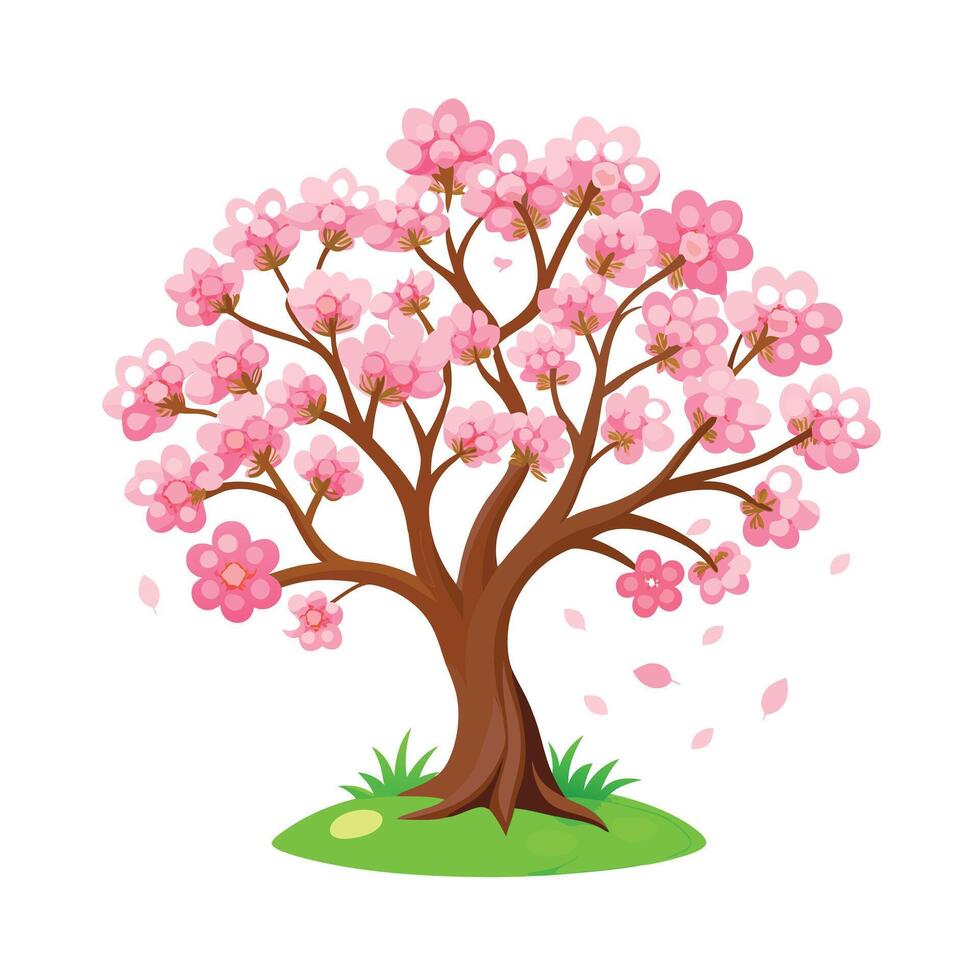 Beautiful Single Big Tree Illustration vector