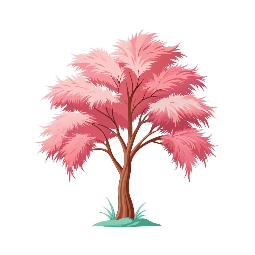 Beautiful Single Big Tree Illustration vector