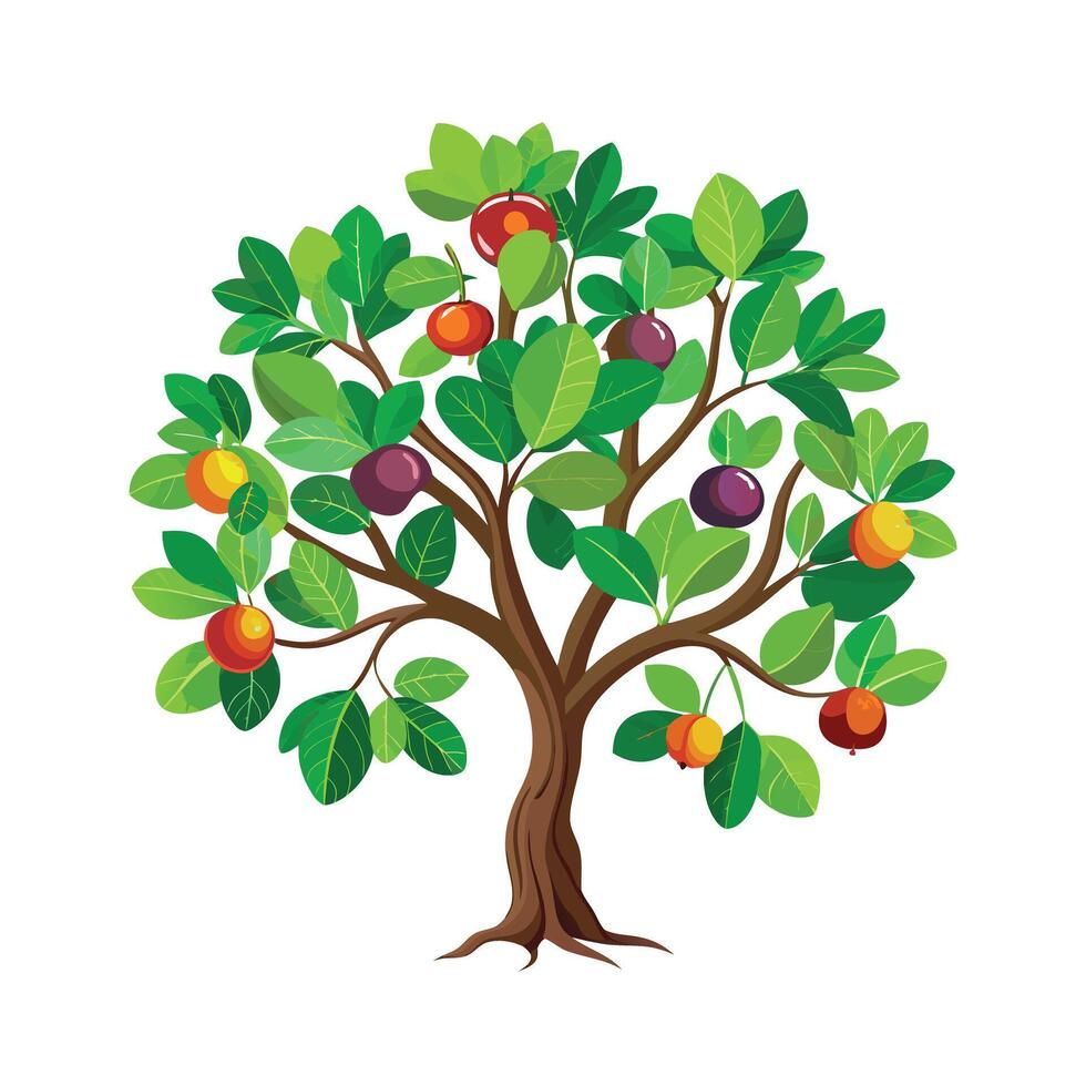 Beautiful Single Big Tree Illustration vector