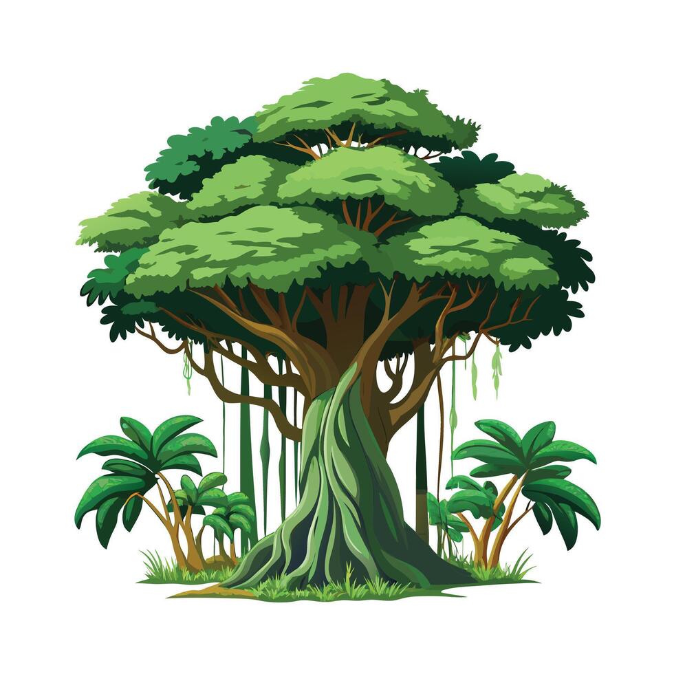 Beautiful Single Big Tree Illustration vector