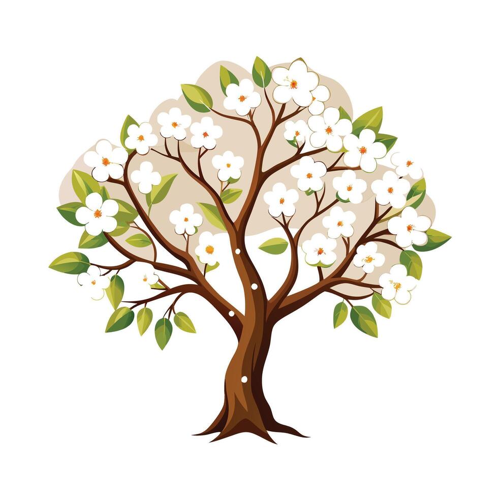 Beautiful Single Big Tree Illustration vector