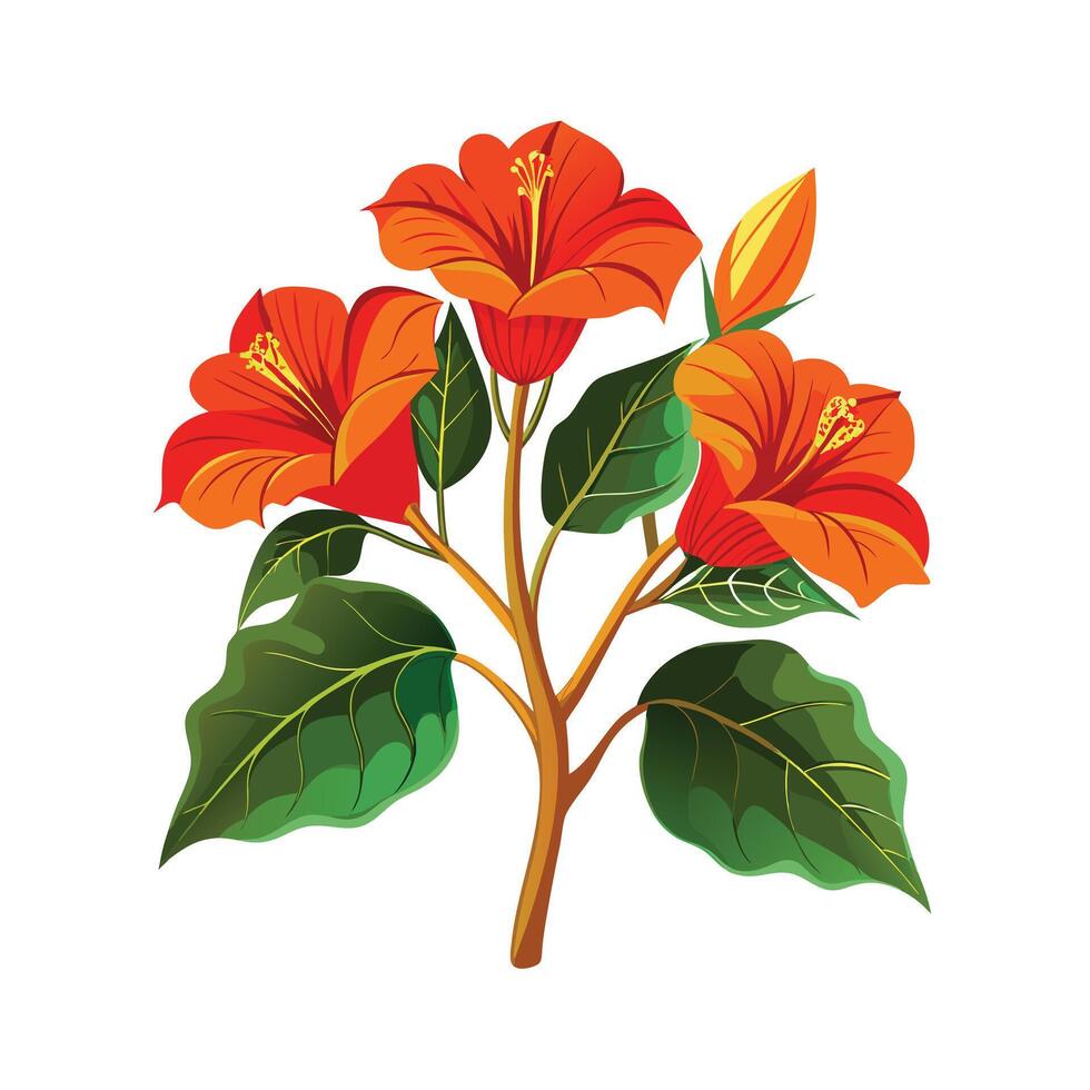 Beautiful Single Big Tree Illustration vector