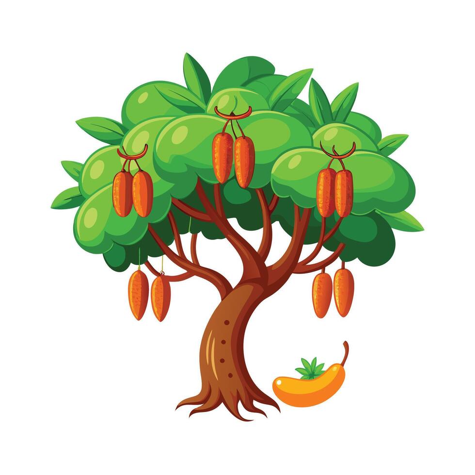 Beautiful Single Big Tree Illustration vector