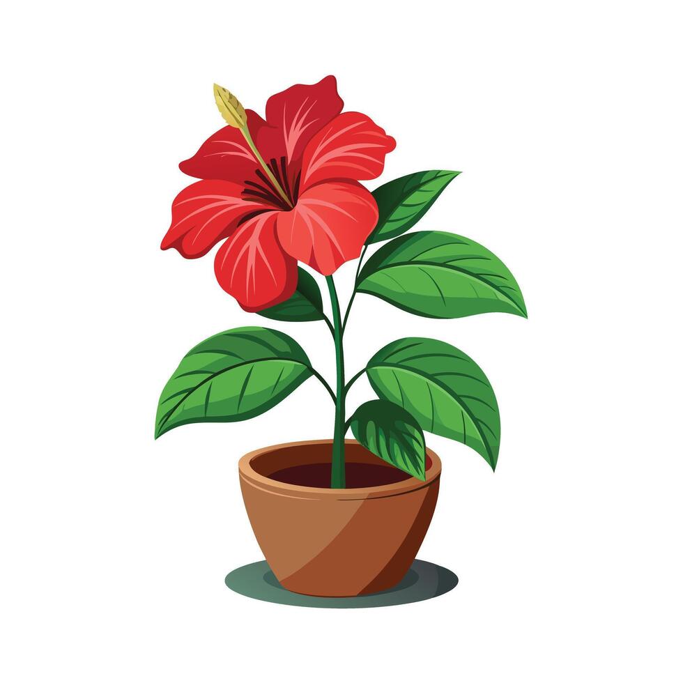 Beautiful Flowerpot Houseplant Illustration vector