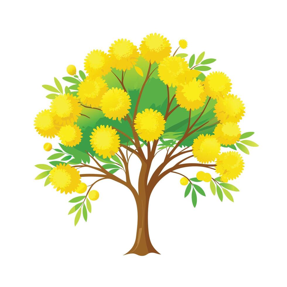 Beautiful Single Big Tree Illustration vector