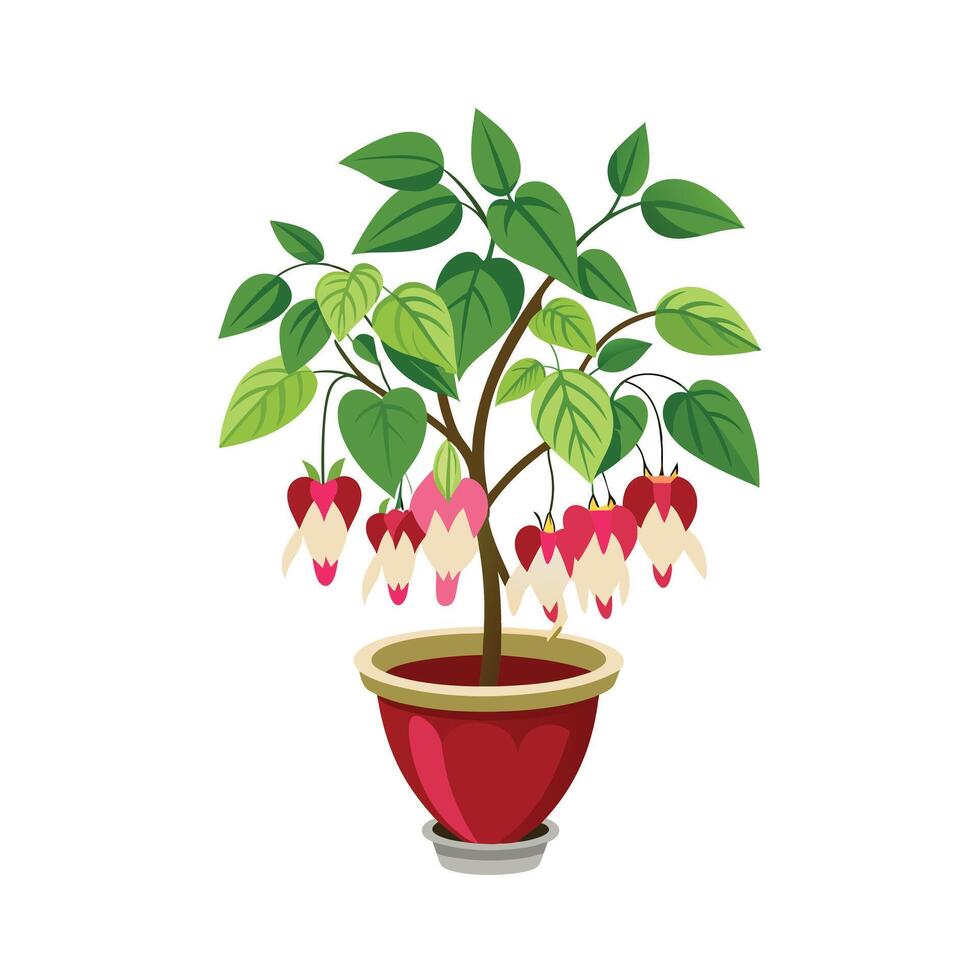 Beautiful Flowerpot Houseplant Illustration vector