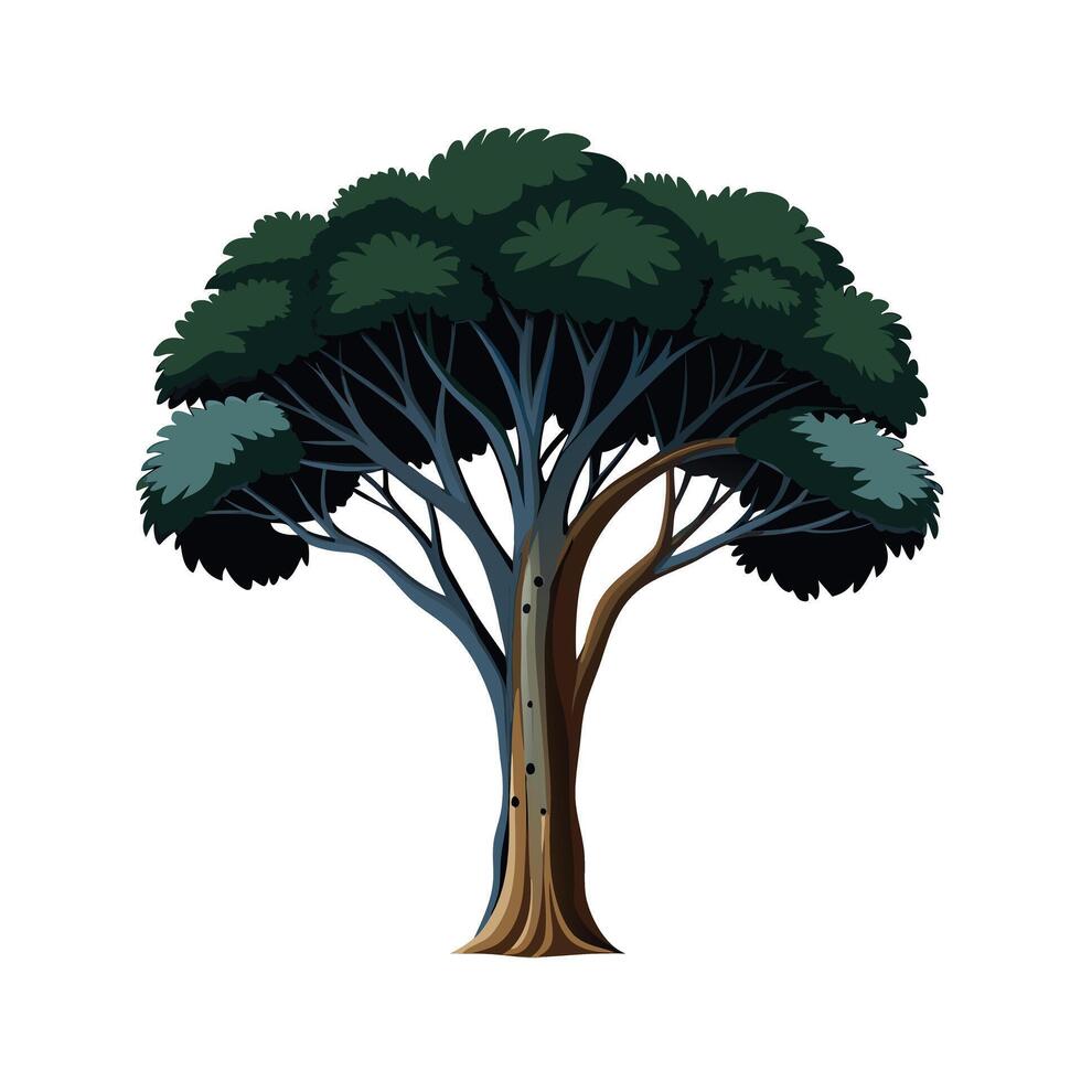 Beautiful Single Big Tree Illustration vector