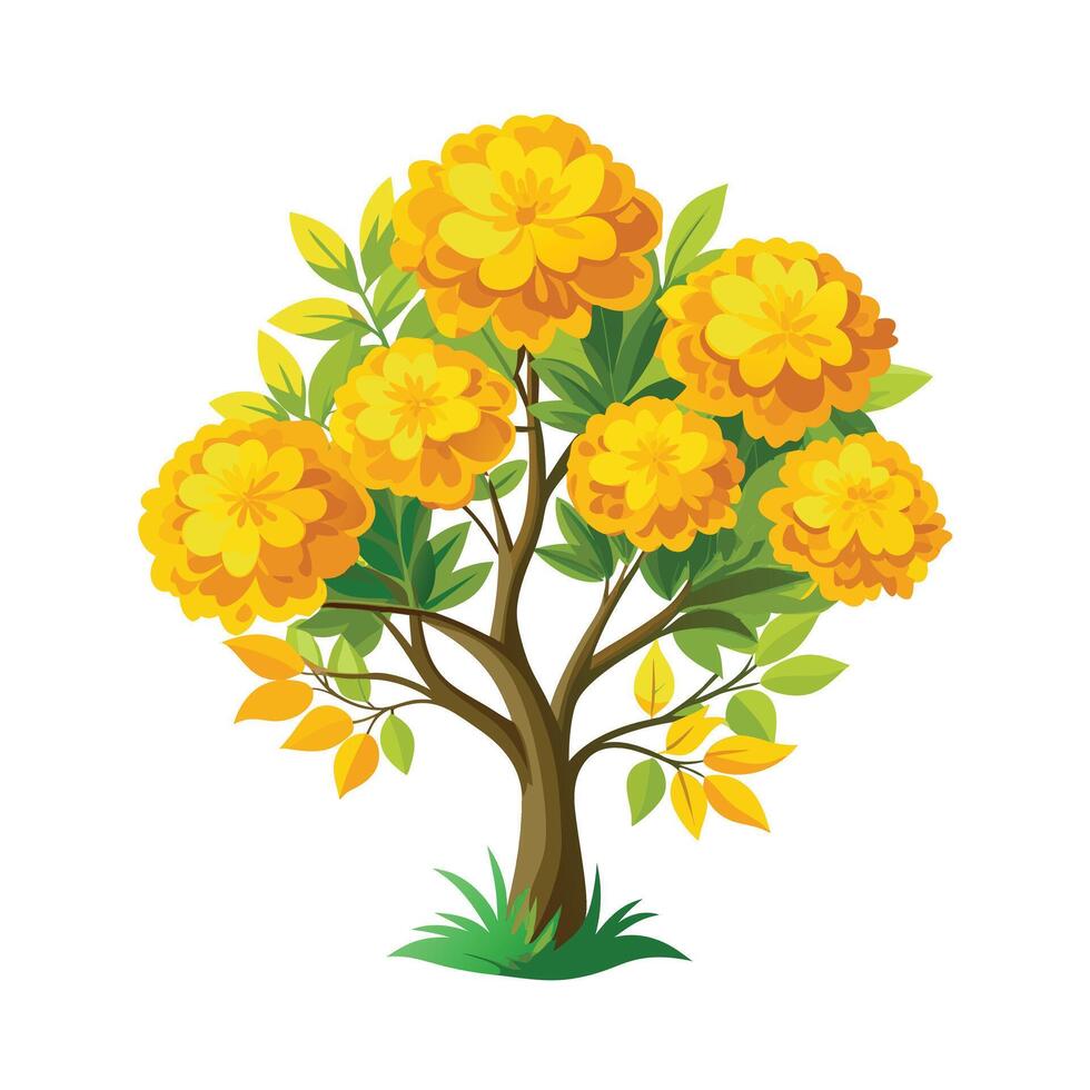 Beautiful Single Big Tree Illustration vector