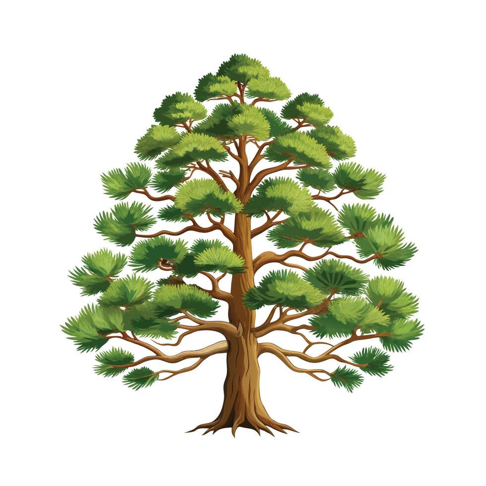 Beautiful Single Big Tree Illustration vector