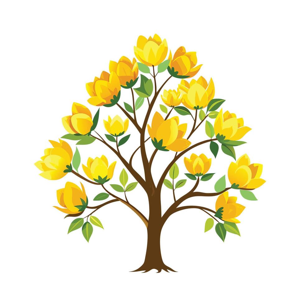 Beautiful Single Big Tree Illustration vector