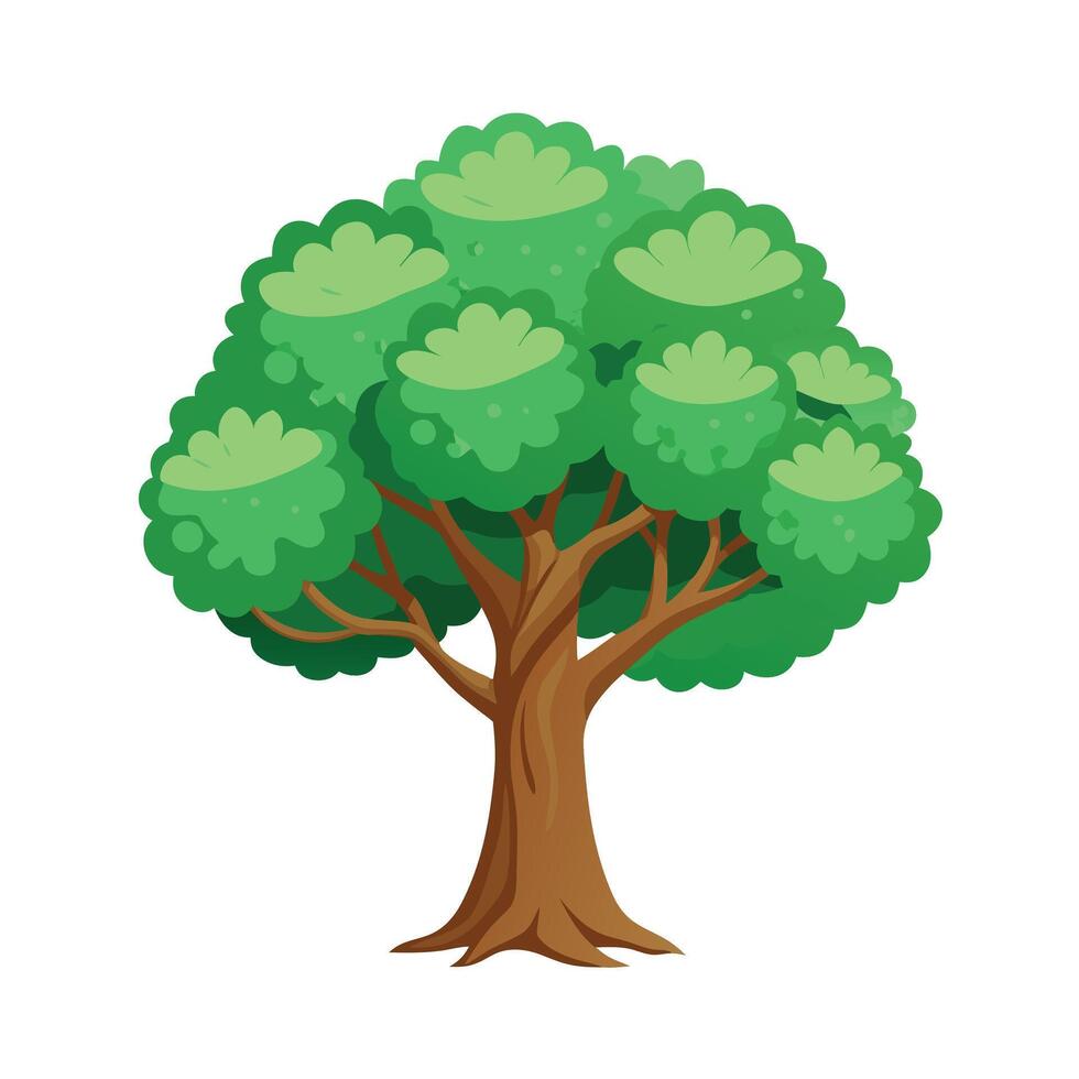 Beautiful Single Big Tree Illustration vector