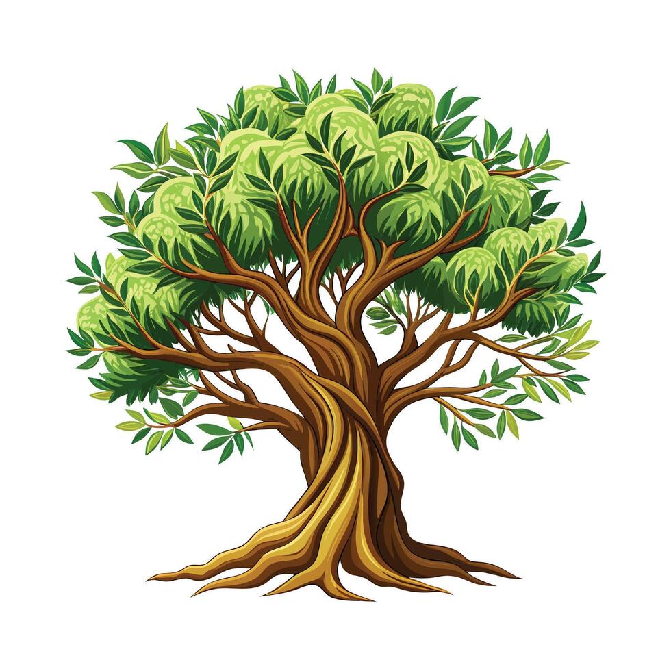 Beautiful Single Big Tree Illustration vector