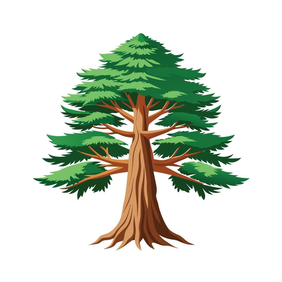 Beautiful Single Big Tree Illustration vector
