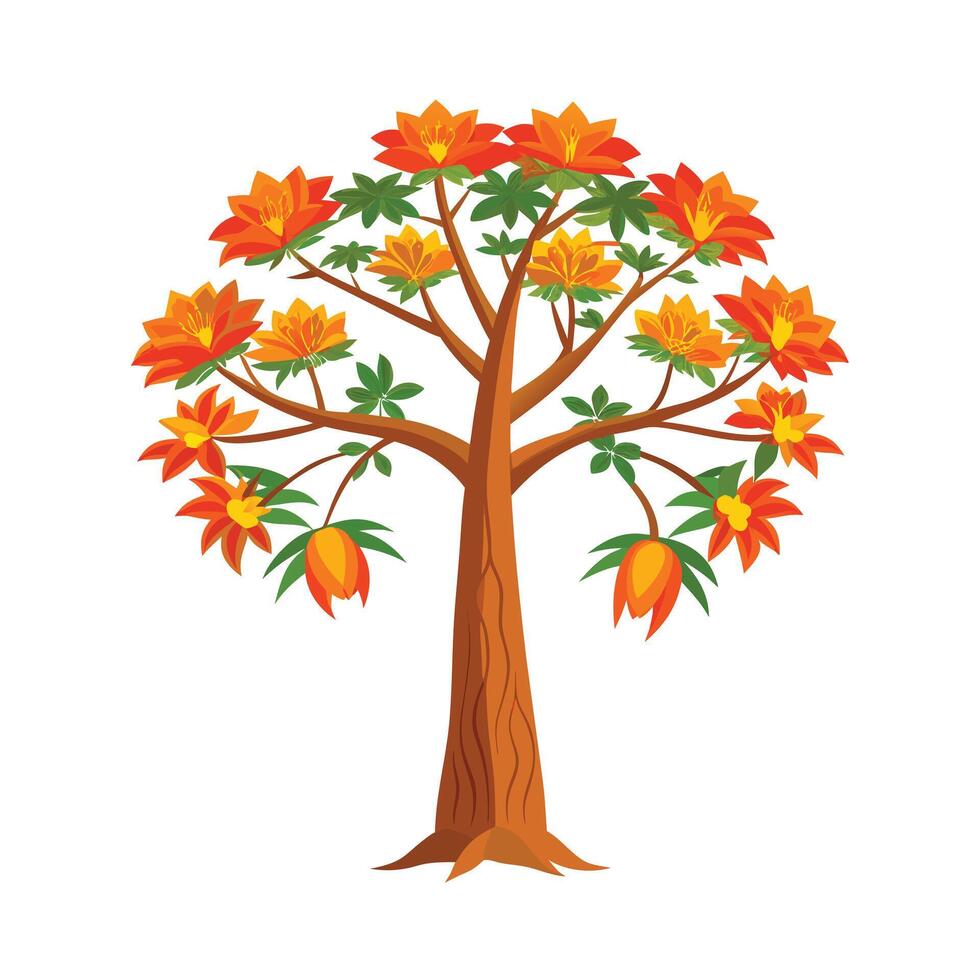 Beautiful Single Big Tree Illustration vector