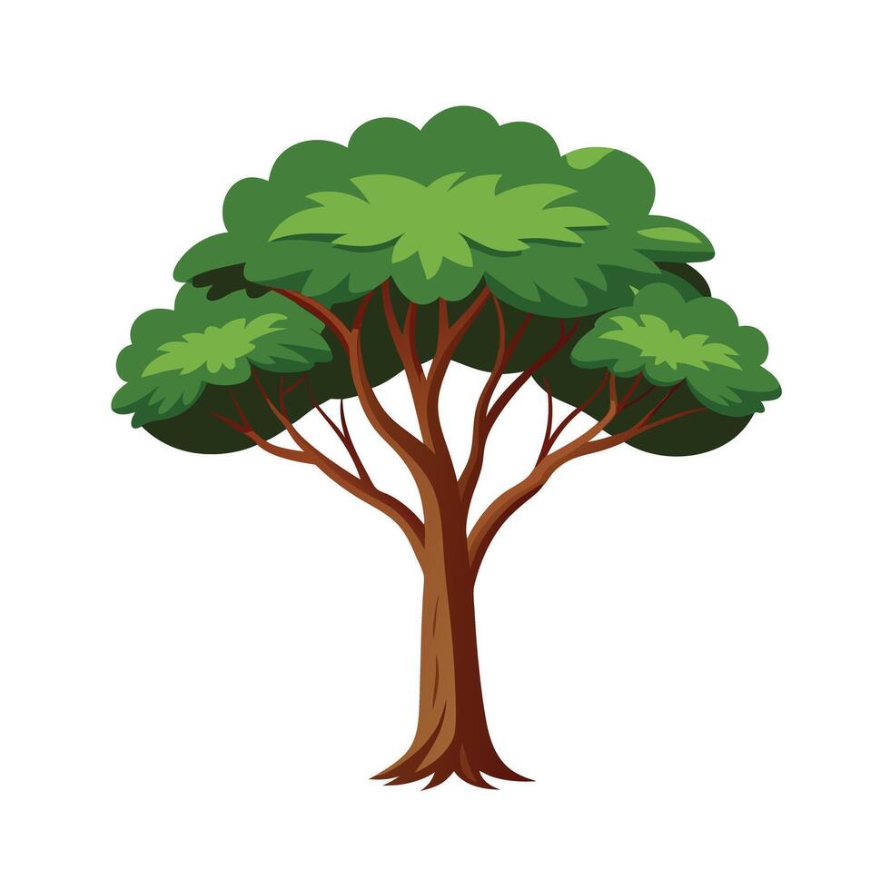 Beautiful Single Big Tree Illustration vector