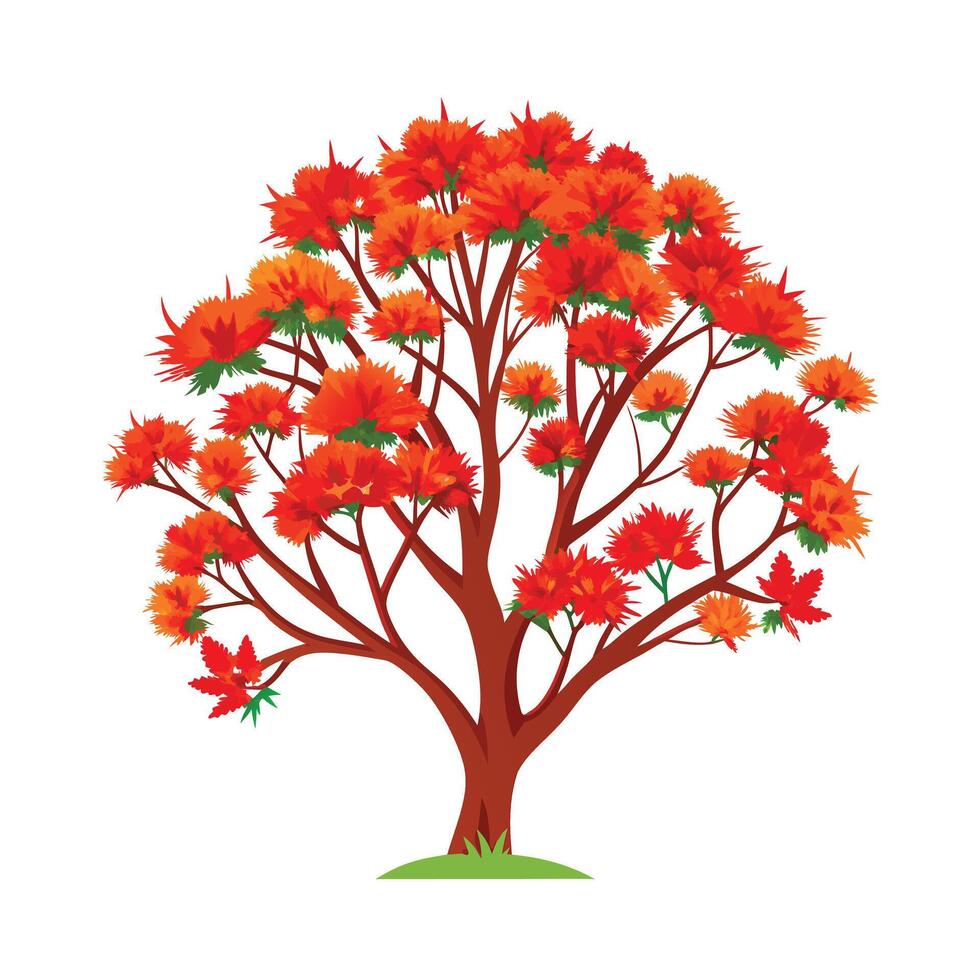 Beautiful Single Big Tree Illustration vector