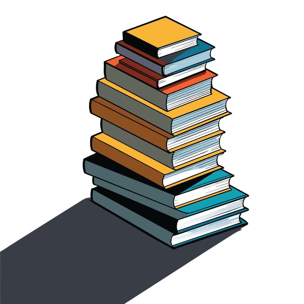 Book stack Illustration concept vector