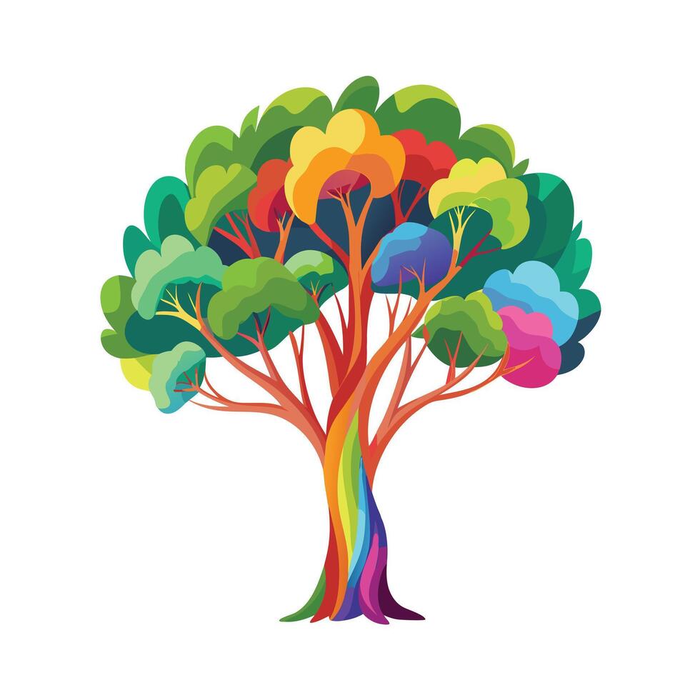 Beautiful Single Big Tree Illustration vector