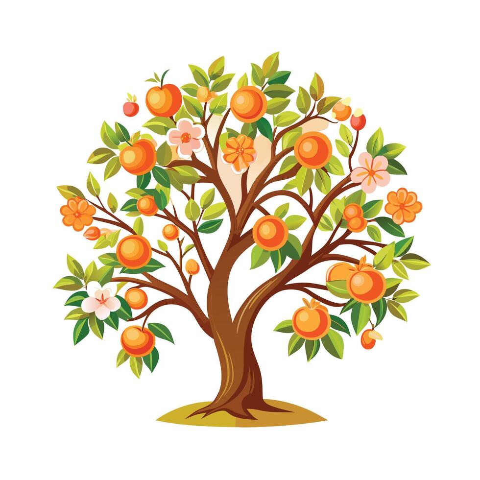 Beautiful Single Big Tree Illustration vector