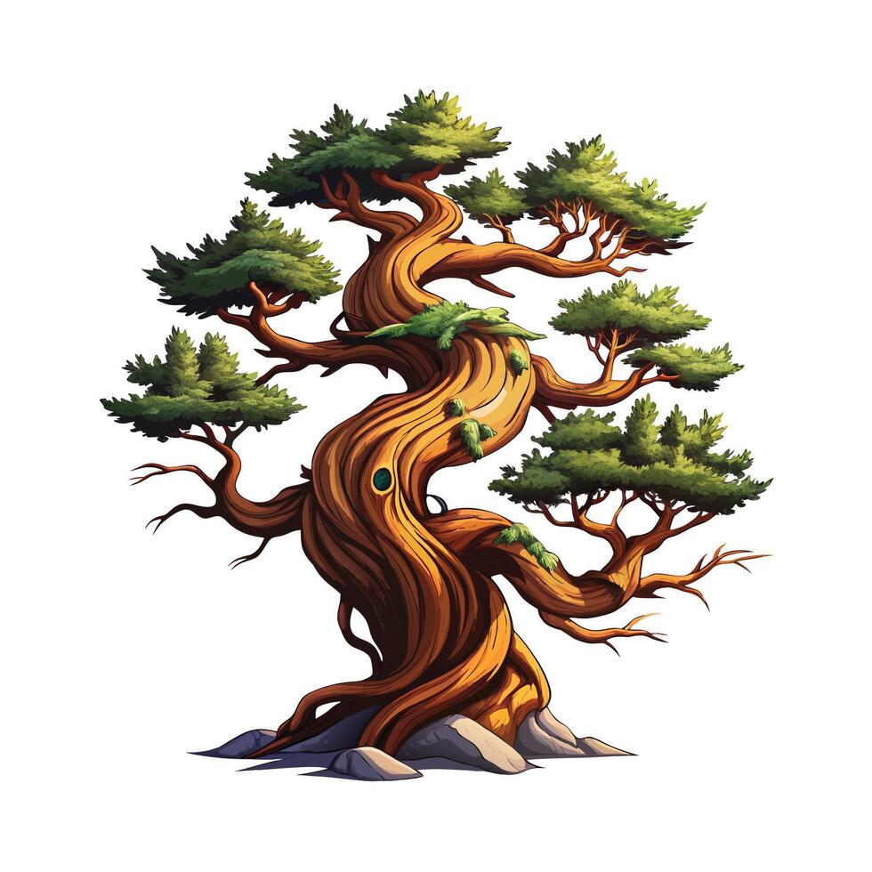 Beautiful Single Big Tree Illustration vector
