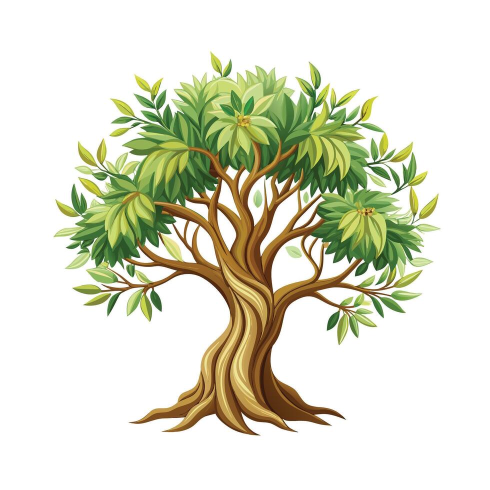Beautiful Single Big Tree Illustration vector