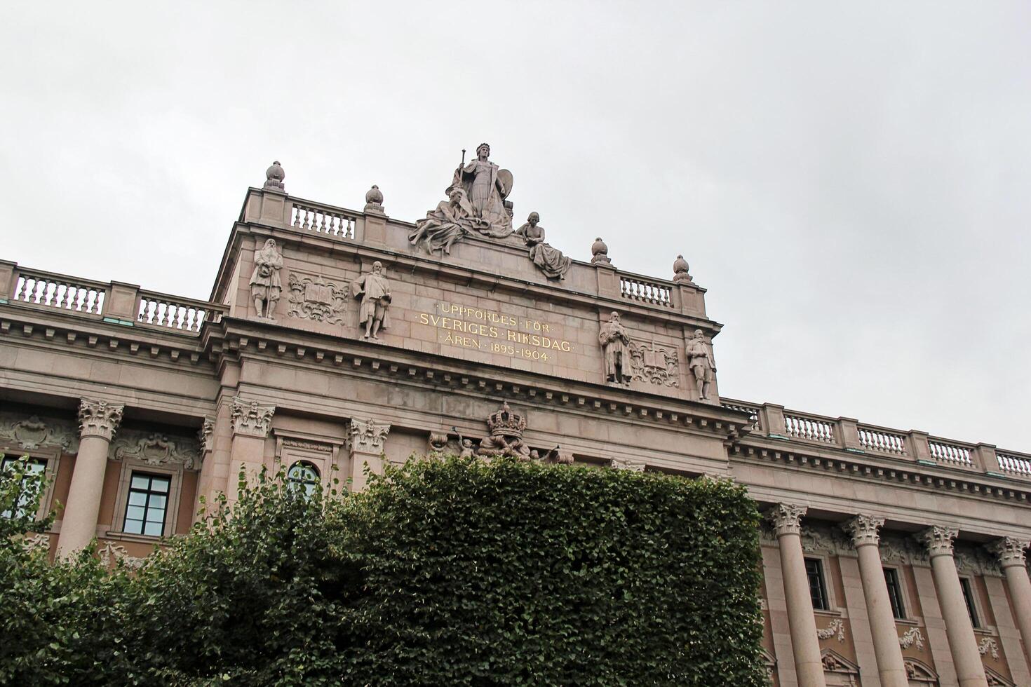 Stockholm, Sweden, 2018 - Parliament Facade of Sweden in Stockholm photo