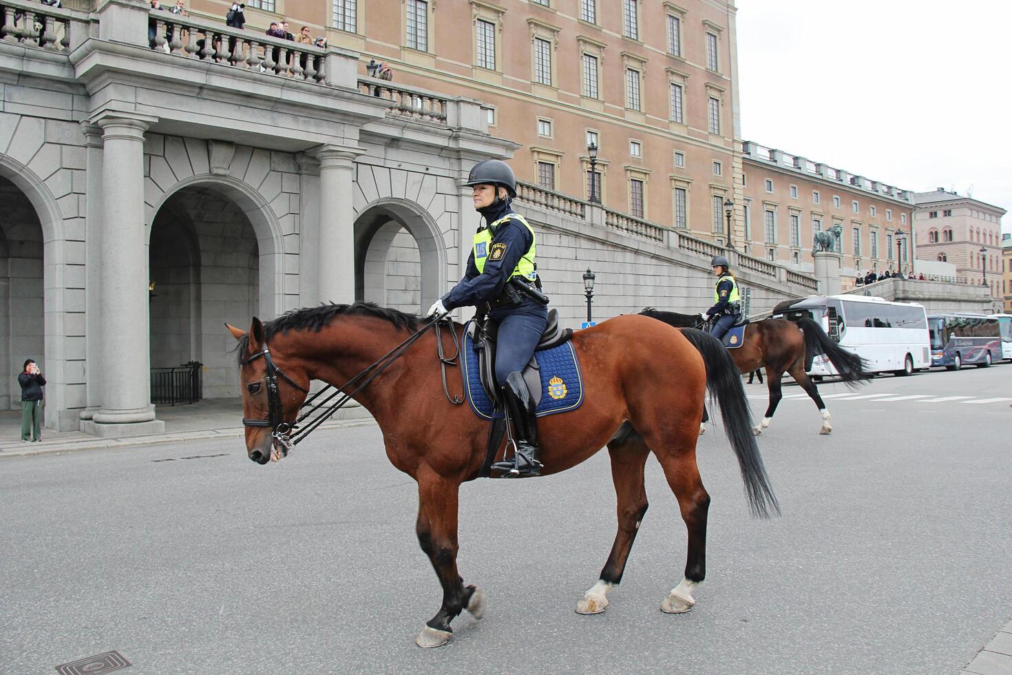 Stockholm, Sweden, 2018 - Swedish Policeman on Horse photo
