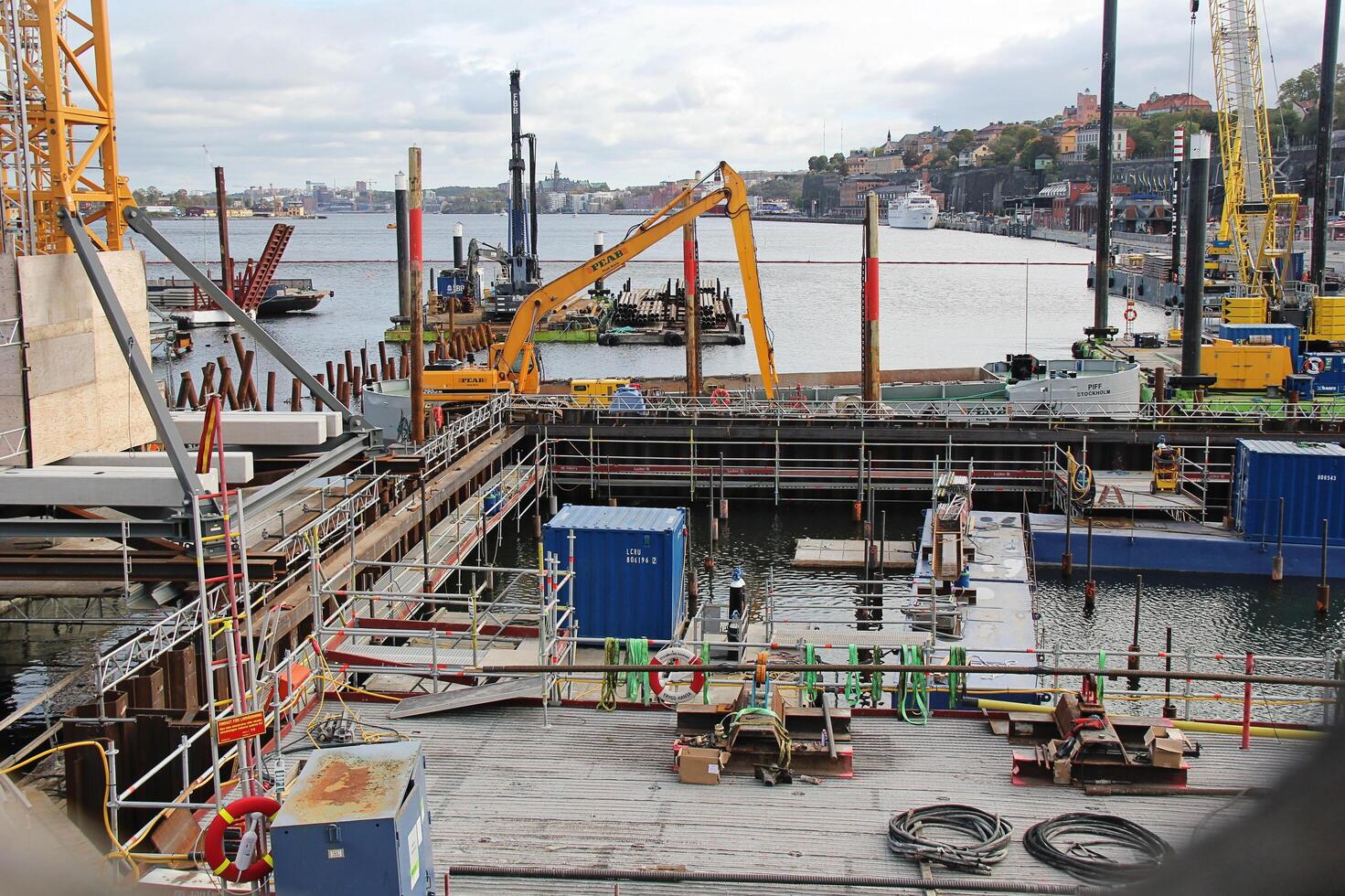 Stockholm, Sweden, 2018 - Construction Site with Crane photo