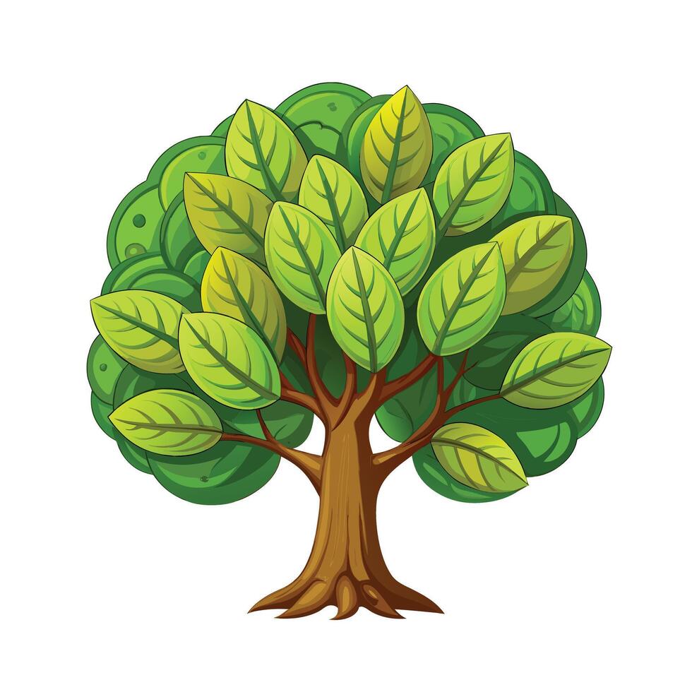 Beautiful Single Big Tree Illustration vector