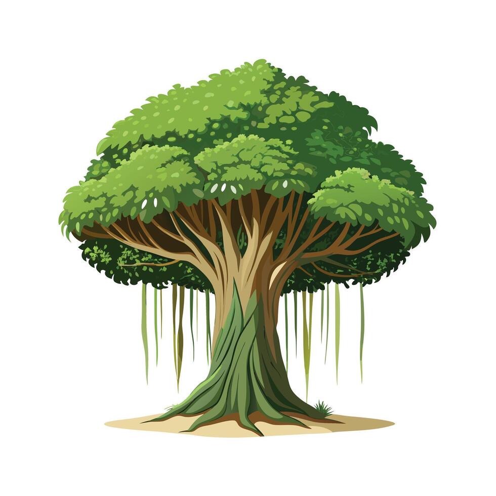 Beautiful Single Big Tree Illustration vector