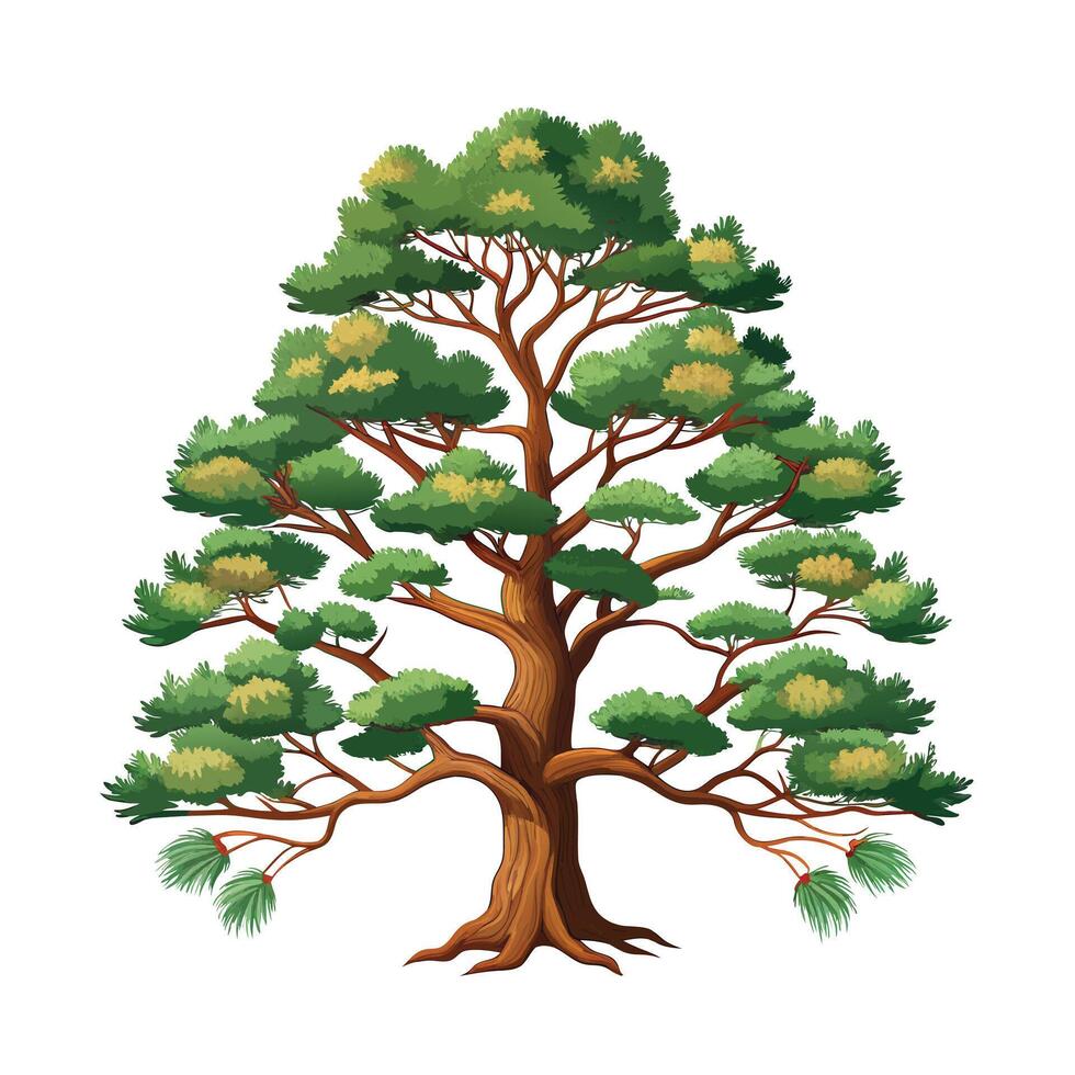 Beautiful Single Big Tree Illustration vector
