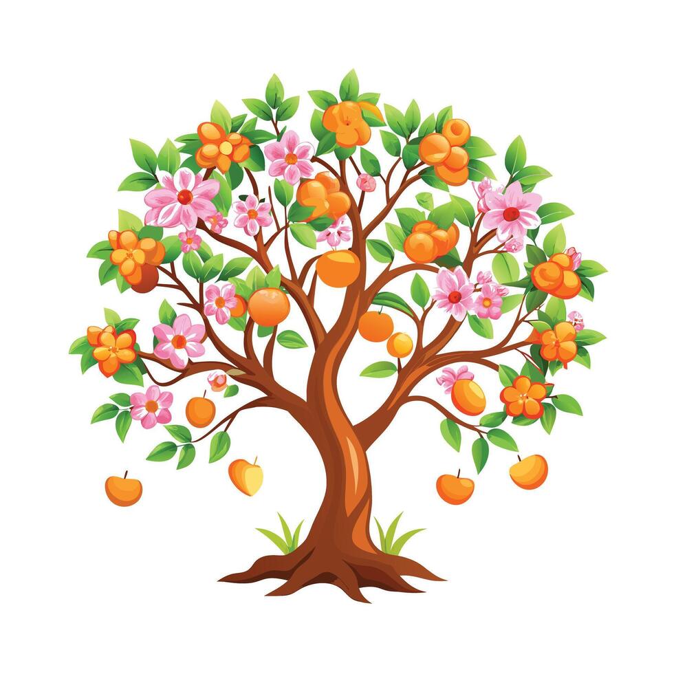 Beautiful Single Big Tree Illustration vector