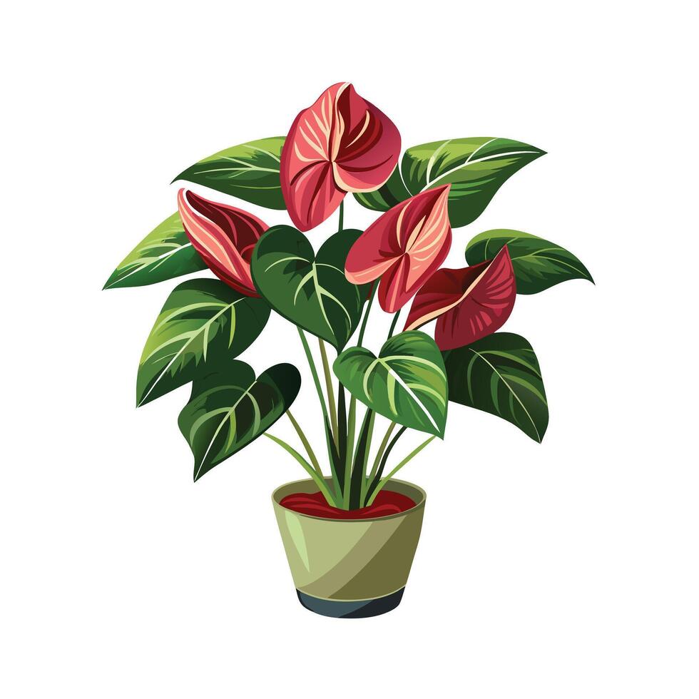 Beautiful Flowerpot Houseplant Illustration vector