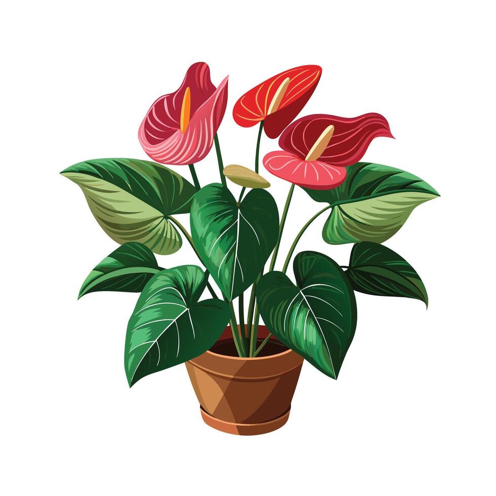 Beautiful Flowerpot Houseplant Illustration vector